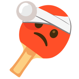 ping pong and face with head-bandage