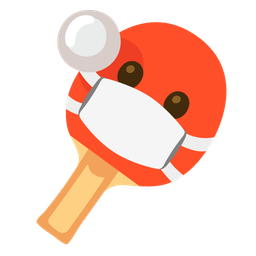 ping pong and face with medical mask
