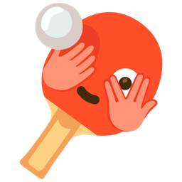 ping pong and face with peeking eye