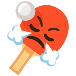 ping pong and face with steam from nose