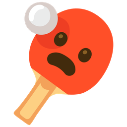 ping pong and frowning face with open mouth