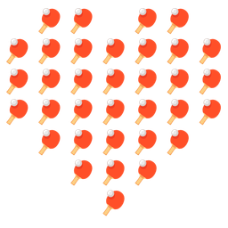 ping pong and heart suit