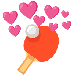 ping pong and heart with arrow