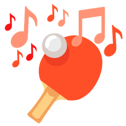 ping pong and musical notes
