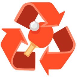 ping pong and recycling symbol