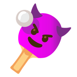 ping pong and smiling face with horns