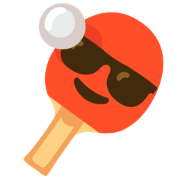 ping pong and smiling face with sunglasses