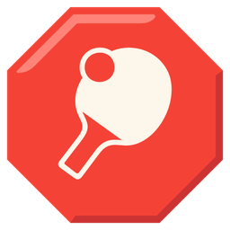 ping pong and stop sign