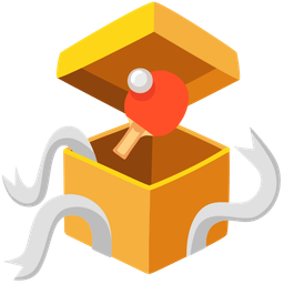 ping pong and wrapped gift