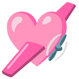 pink heart and airplane