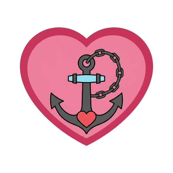 Pink heart and Anchor