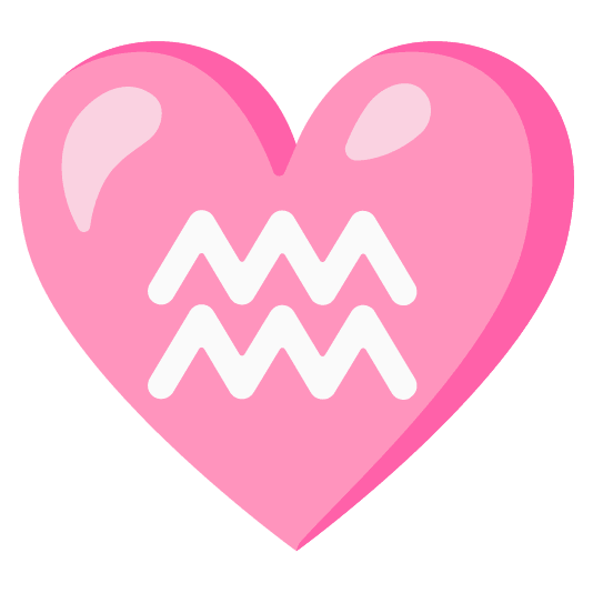 Pink heart and Aquarius