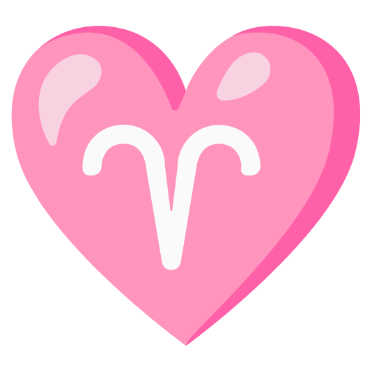 Pink heart and Aries