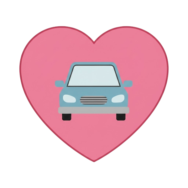 Pink heart and Automobile