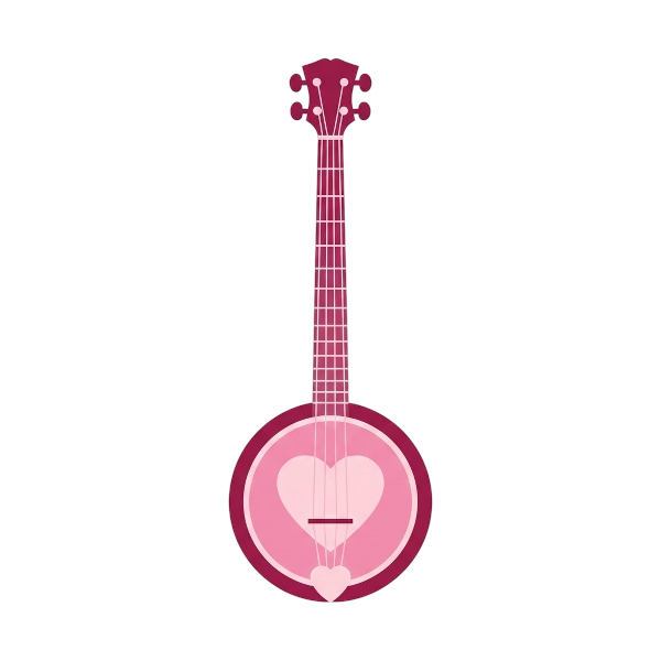 Pink heart and Banjo