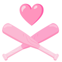 pink heart and baseball