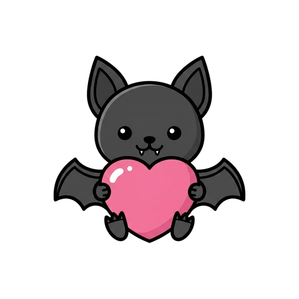 Pink heart and Bat