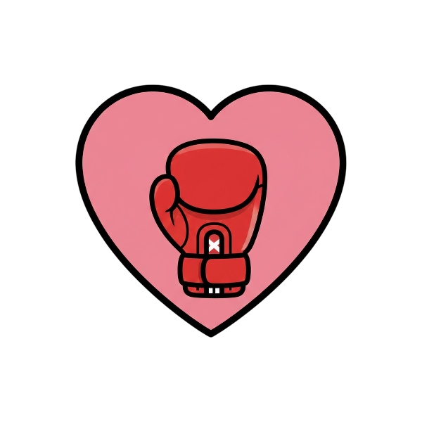 Pink heart and Boxing glove