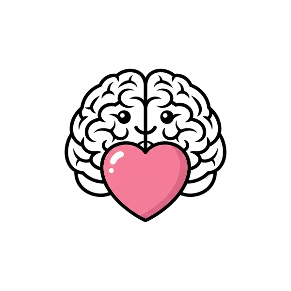Pink heart and Brain