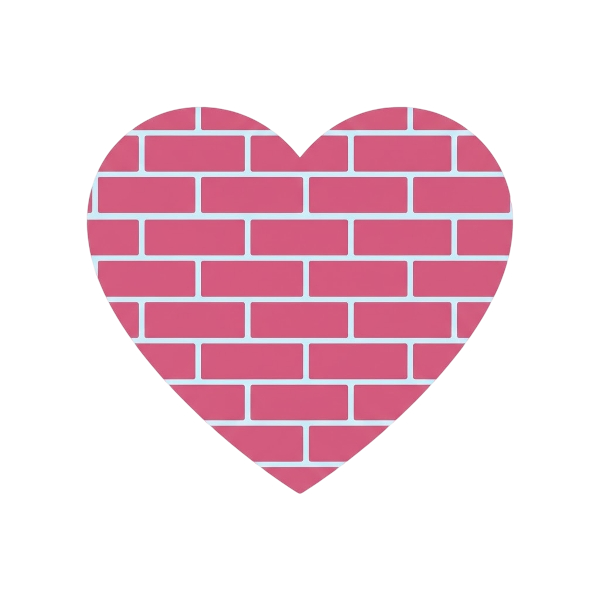 Pink heart and Brick