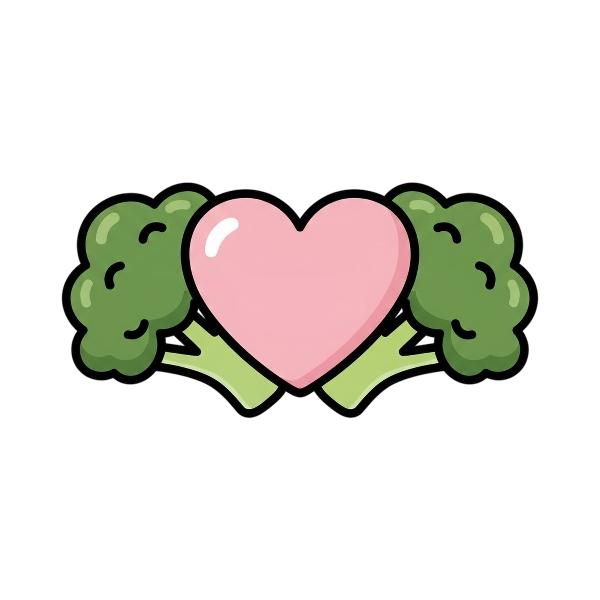 Pink heart and Broccoli