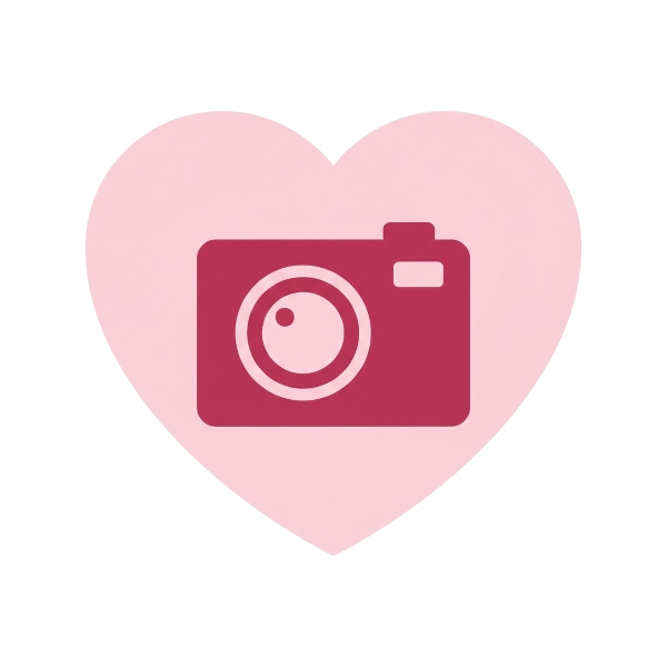 Pink heart and Camera