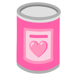 pink heart and canned food