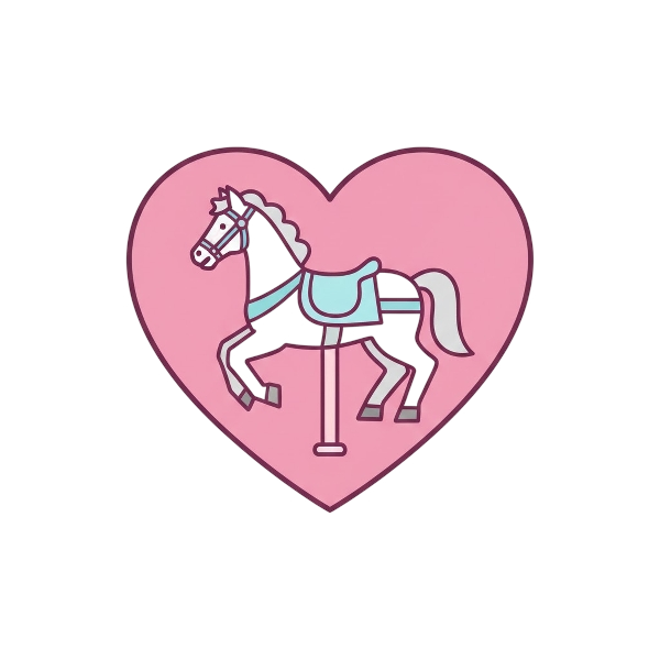 Pink heart and Carousel horse