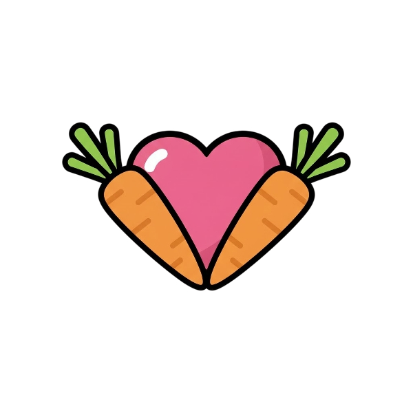 Pink heart and Carrot