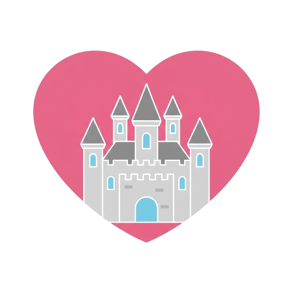 Pink heart and Castle