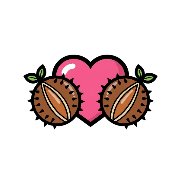 Pink heart and Chestnut