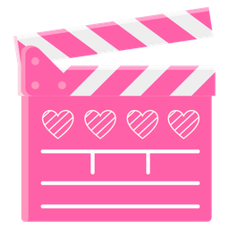 pink heart and clapper board