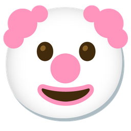 pink heart and clown face