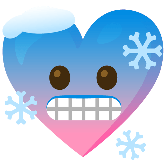 Pink heart and Cold face
