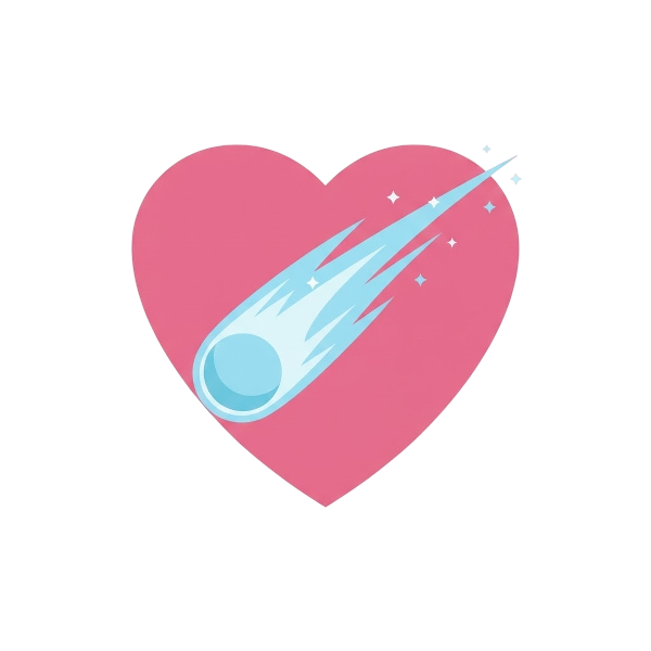 Pink heart and Comet