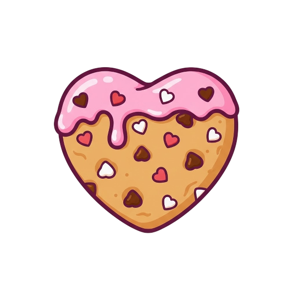 Pink heart and Cookie