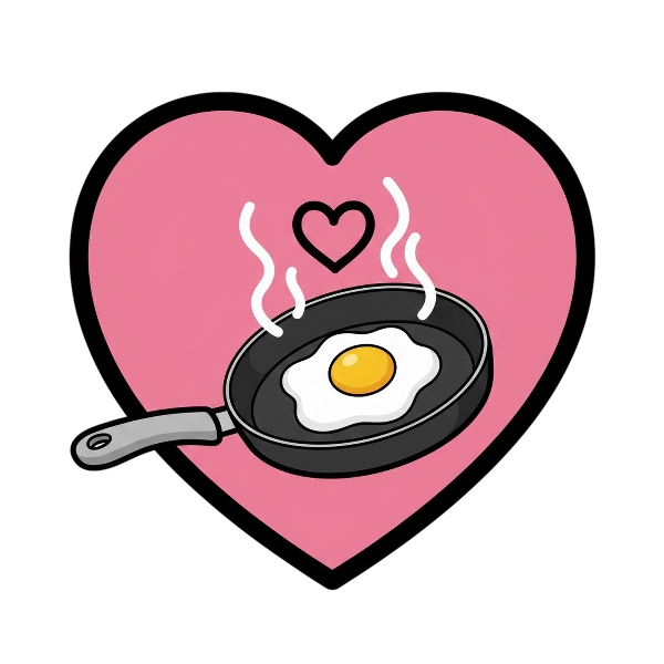Pink heart and Cooking