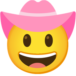 pink heart and cowboy hat face