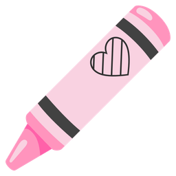 pink heart and crayon