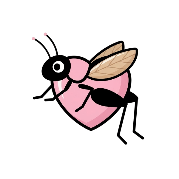 Pink heart and Cricket