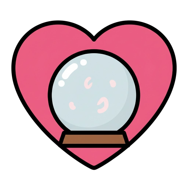 Pink heart and Crystal ball