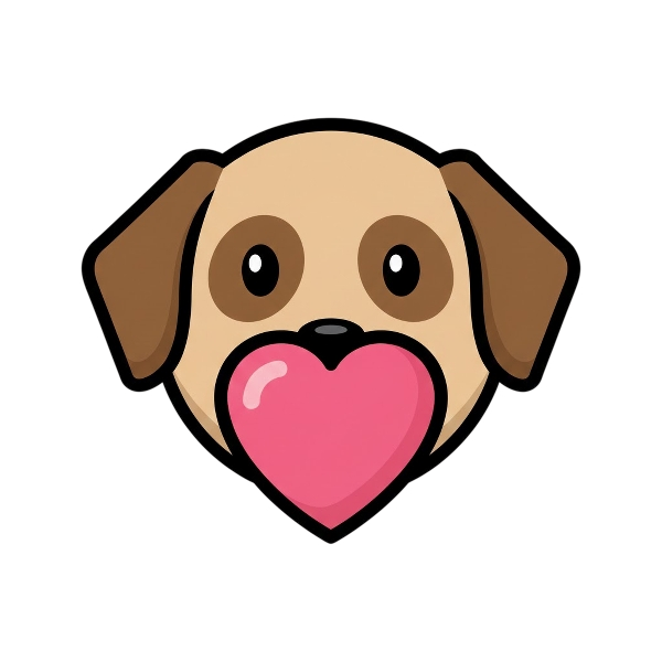 Pink heart and Dog face