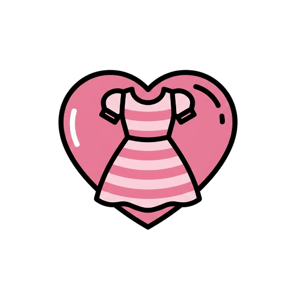 Pink heart and Dress