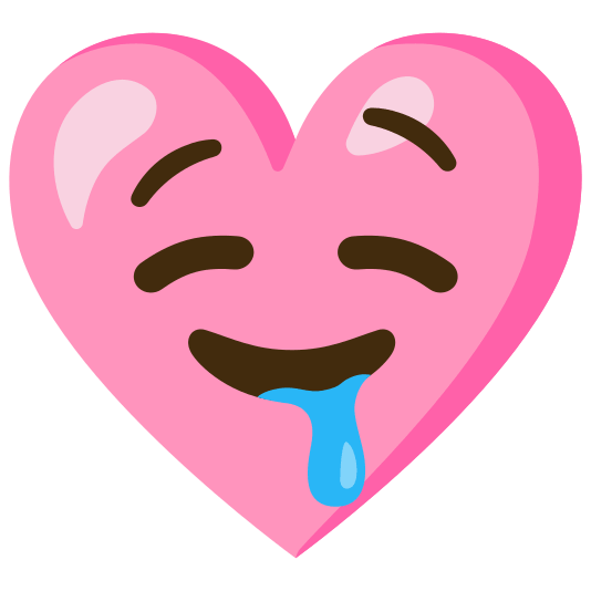 Pink heart and Drooling face