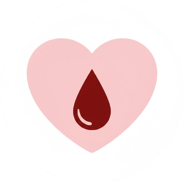 Pink heart and Drop of blood