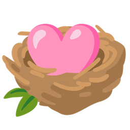 Pink heart and Empty nest