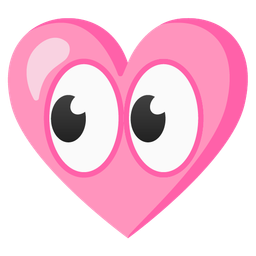 pink heart and eyes