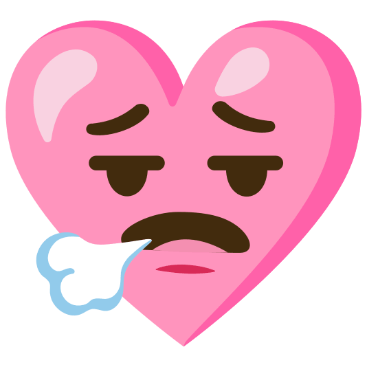 Pink heart and Face exhaling