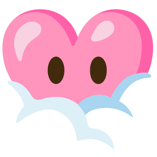 Pink heart and Face in clouds