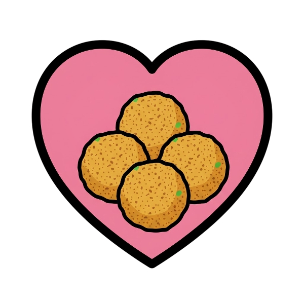 Pink heart and Falafel